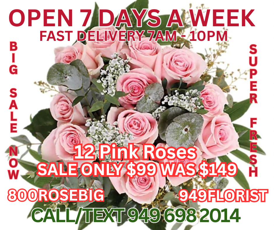 12 sale pink roses 800rosebig Newport Beach florist