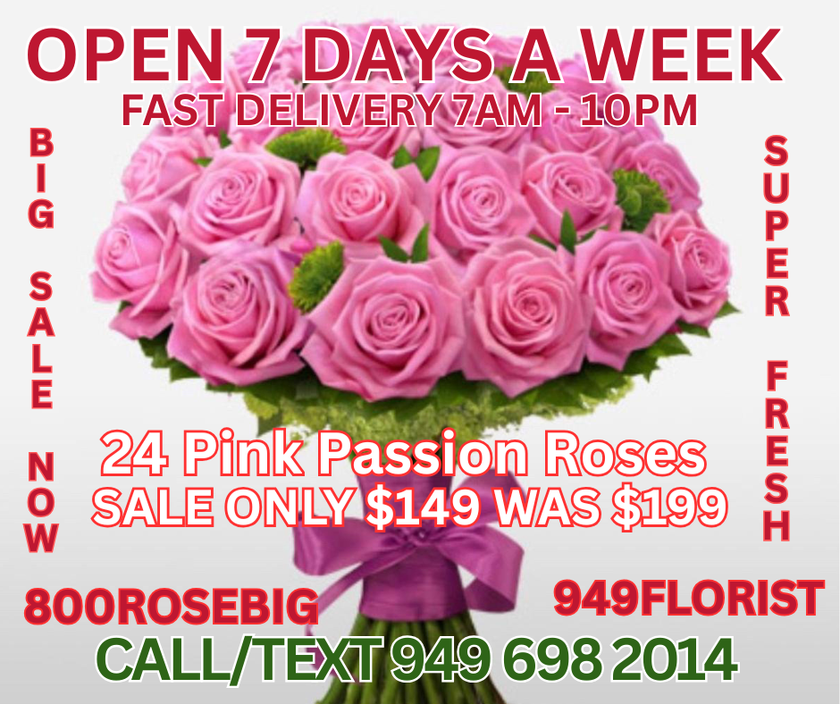24 pink passion roses 800rosebig Newport Beach florist-2