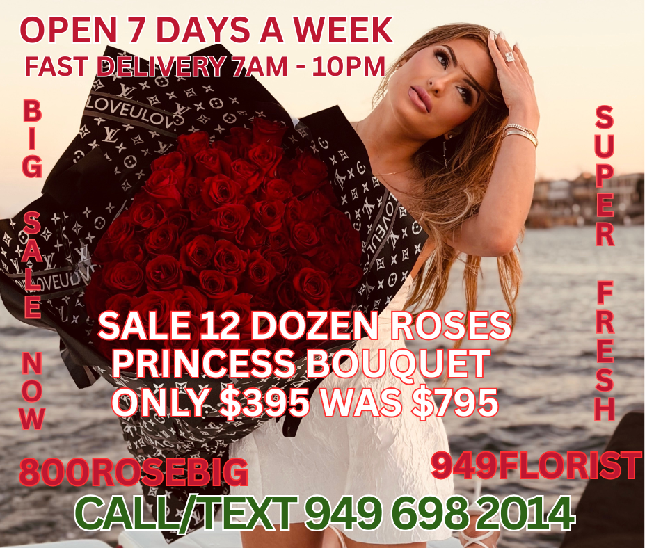 12 DOZEN PRINCESS ROSE BOUQUET 800ROSEBIG NEWPORT BEACH